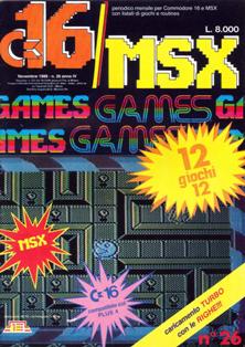 C16/MSX Games 26 - Novembre 1988 | PDF HQ | Mensile | Videogiochi | Commodore
Numero volumi : 41
Forse una delle poche riviste riviste in Italia a dedicarsi attivamente al supporto del Commodore 16 e del Plus 4; conteneva un mix fra giochi commerciali, oppurtunamente modificati, e programmi originali creati da autori italiani e stranieri.