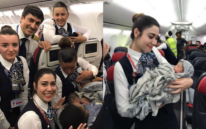On a Turkish Airlines flight, a woman gave birth to a baby girl at 42,000 feet. The pictures are so adorable.
