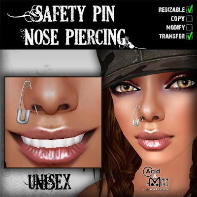 "Safety Pin Nose Piercing"