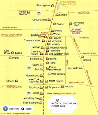 las vegas map strip 2011. las vegas map of the strip