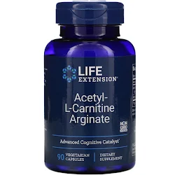 Life Extension, ацетил-L-карнитин аргинат, 90 вегетарианских капсул