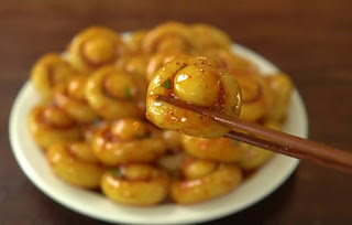 korean potato bites | Potato noodles | Korean Chili Garlic Potato Bites
