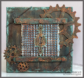 Rusty Wall Panel with Deco Art Media Fluid Acrylics and Seth Apter - Emerald Creek Baked Textures - by Nikki Acton