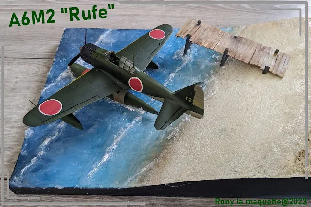 Diorama A6M2-N Rufe de Tamiya au 1/48.