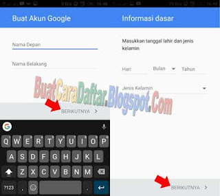 buat email baru lewat hp android