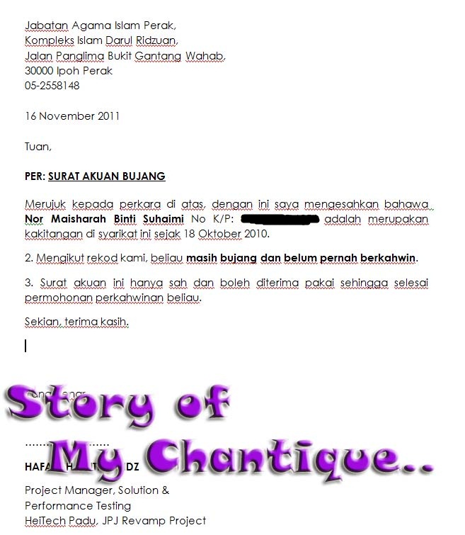 Story of My Chantique Prosedur Nikah di Negeri Perak