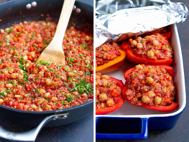 vegetarian stuffed peppers Italian