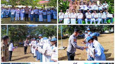 Kapolsek Bulagi Jadi Pembina Upacara Sekaligus Berikan Piagam Penghargaan Kepada Siswa Berprestasi Di SMAN 1 Bulagi