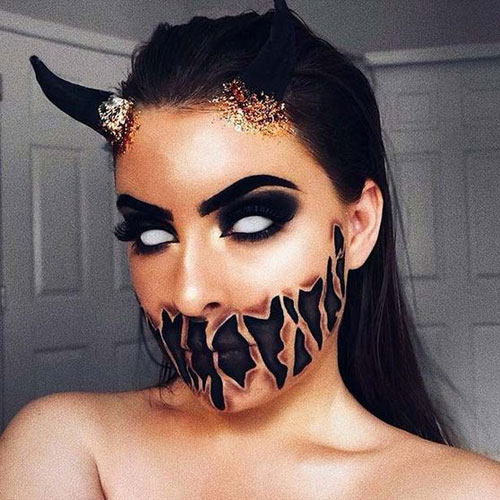 Maquillajes de Halloween terroríficos: demonio
