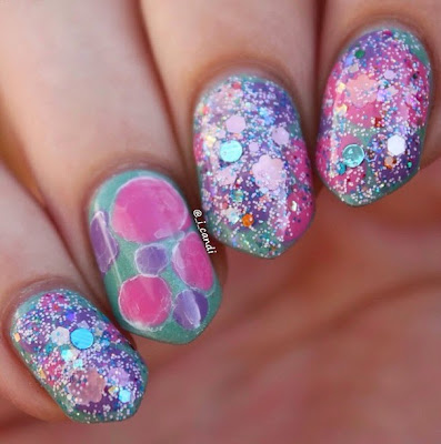 Piggy Bubble Bath Glitter Lambs Nail Polish Swatched By @_i_candi