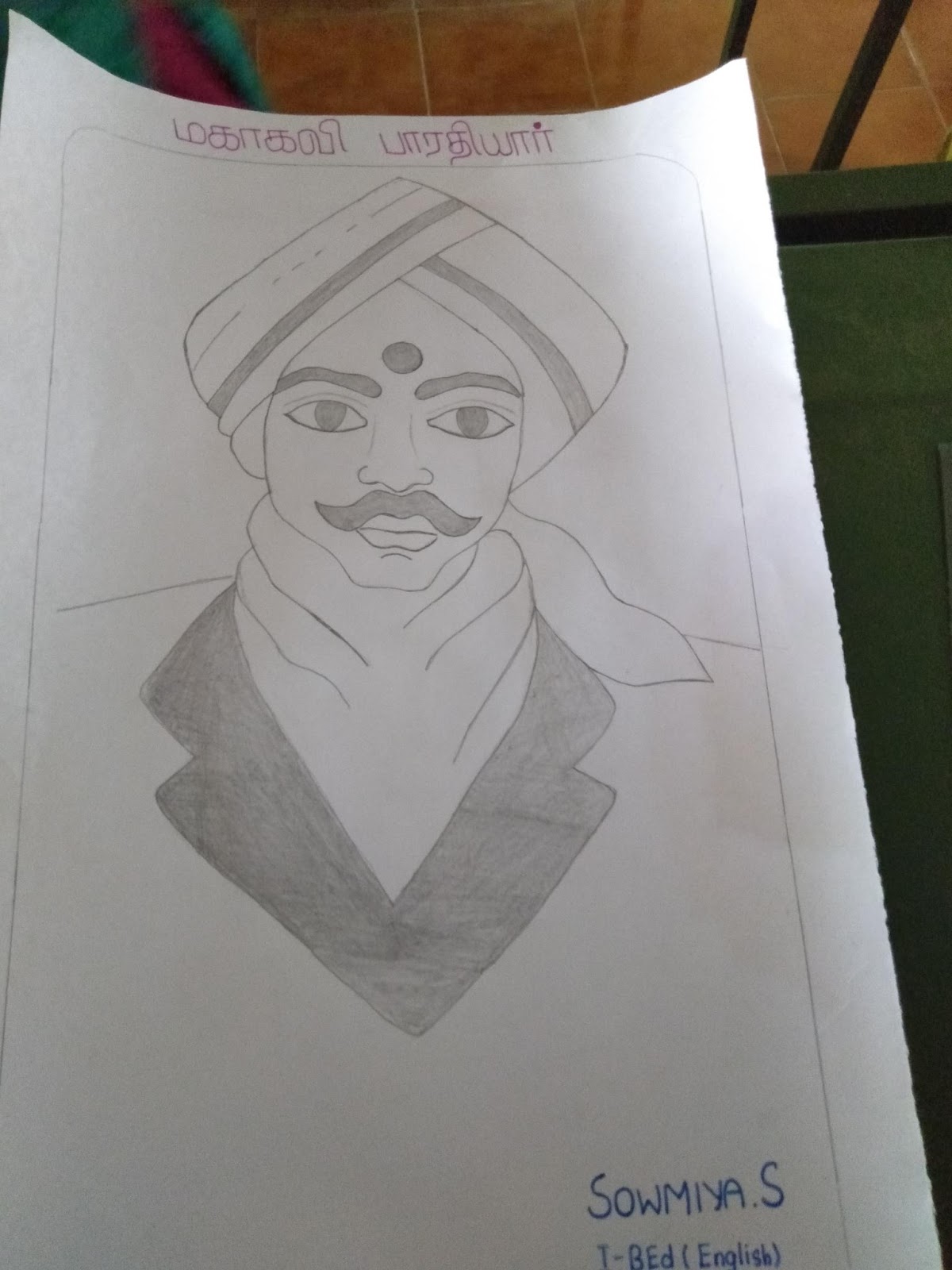 Draw subramaniya Bharathiyar portait pencil Drawing - YouTube