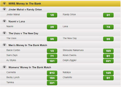 Coral's MITB 2017 Odds For Friday 16th June