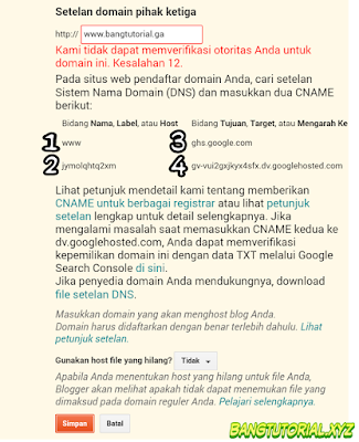 Data DNS Domain Baru Dari Blogspot
