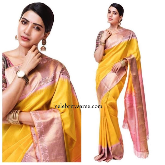 Samantha Akkineni Oraganza Silk Saree