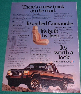 Jeep Comanche XLS Ad Measures 10 1 2 x 8
