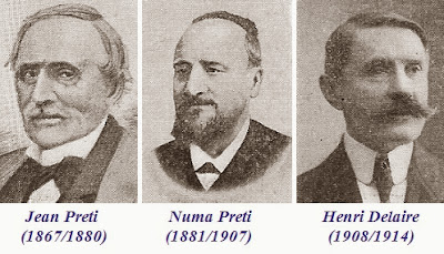 Los editores de La Stratégie: Jean Preti, Numa Preti y Henri Delaire