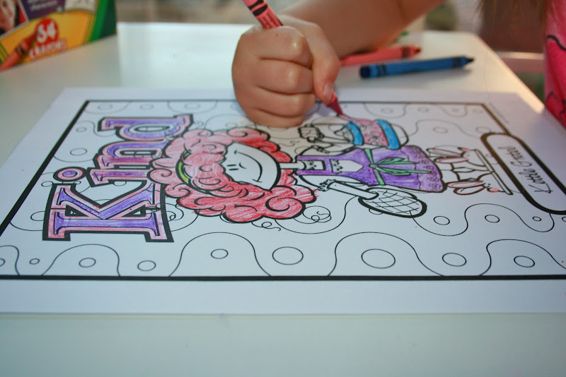 Audrey has also enjoyed coloring the cute coloring pages that  title=
