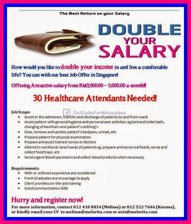 Vacancies For Singapore Double Your Salary