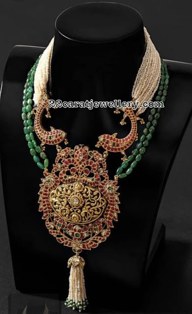 Kundan Filigree Pendant with Beads