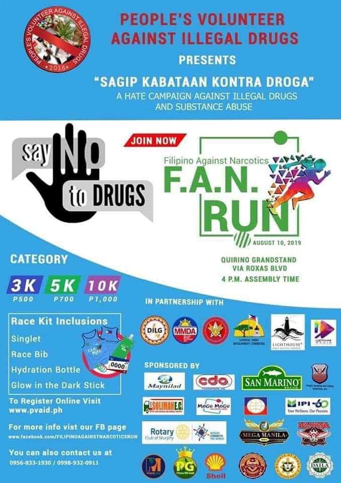 Filipino Against Narcotics (F.A.N.) Fun Run 2019