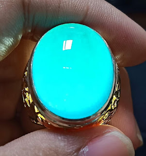 Batu Bacan Doko Super BC052 Glossy Super Klimis Ikatan Perak Ukir