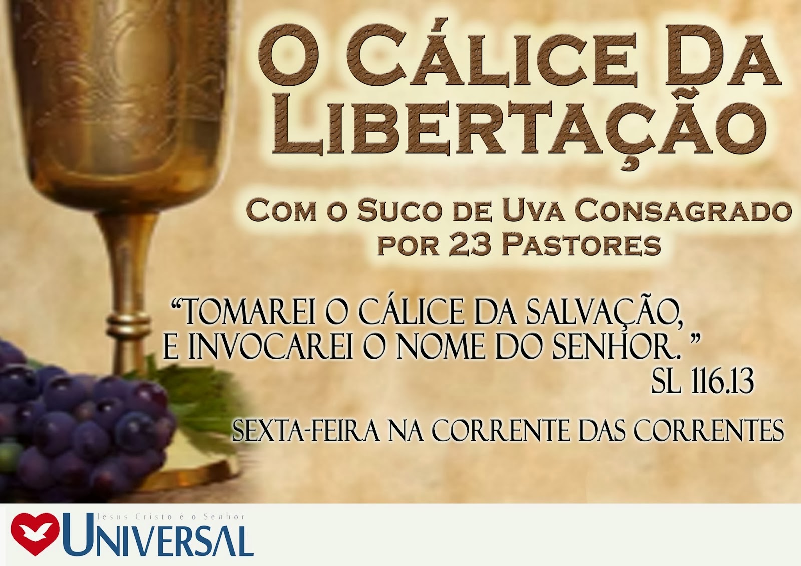 Frases FJU-PA: O CÁLICE DA LIBERTAÇÃO