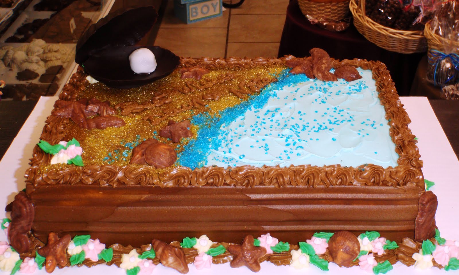 Beach theme cake for wedding