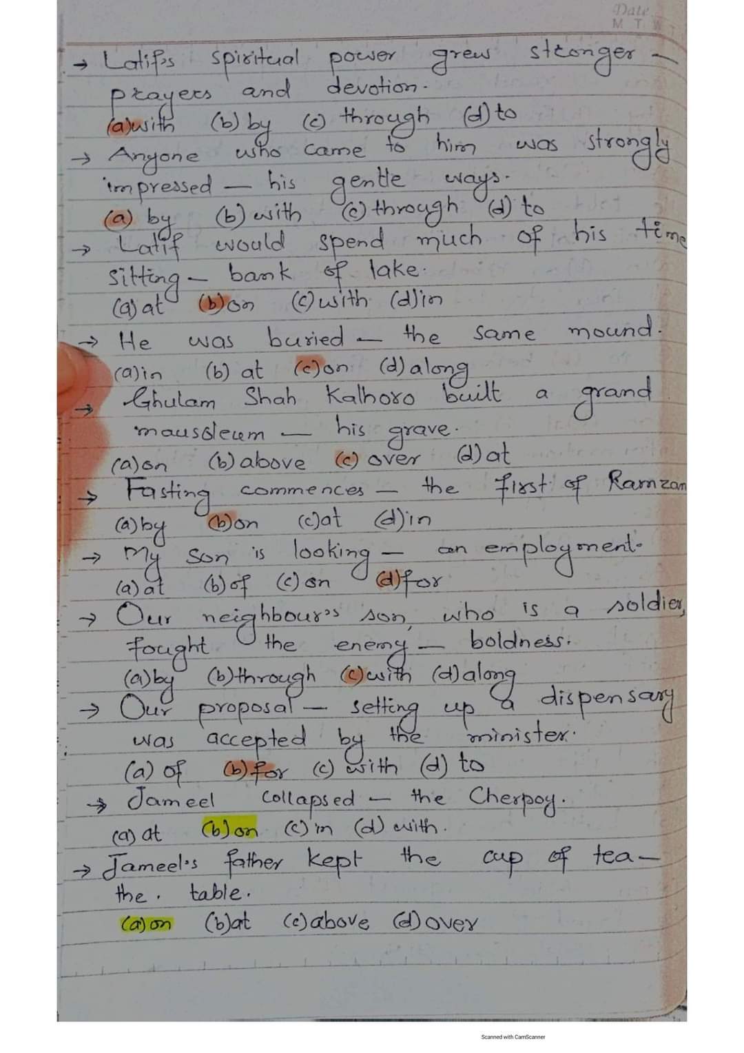 English MCQs from 9th class textbook English MCQs from 9th class textbook