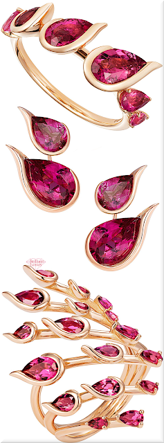 ♦Fernando Jorge Fuchsia Fedora Pink Flicker 18k rose gold rubellite ring and earrings & Flare ring #jewelry #pantone #pink #brilliantluxury