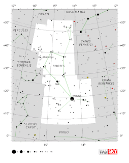 IAU: Карта на съзвездието Воловар Boötes