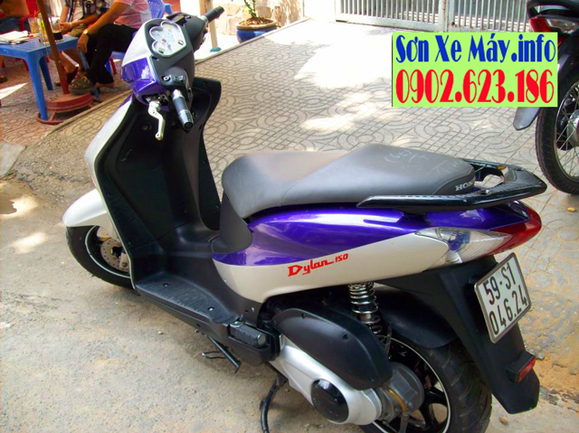 Sơn xe Honda Dylan màu tím bạc cực đẹp