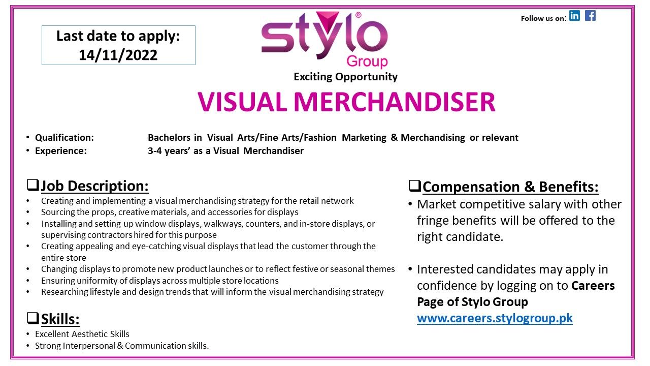 Stylo Pvt Ltd Jobs For Visual Merchandiser