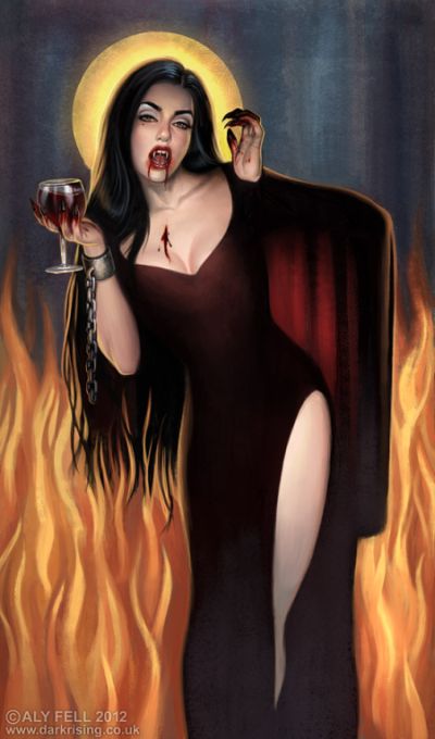 aly fell ilustrações mulheres sensuais fantasia sombria Vampira