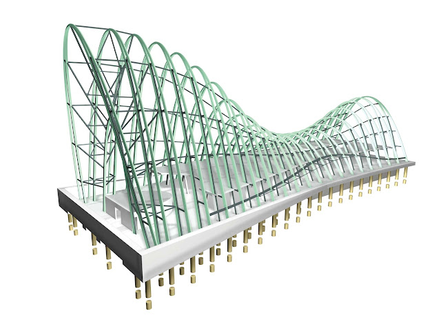 Illustration of steel structure for the new modern church