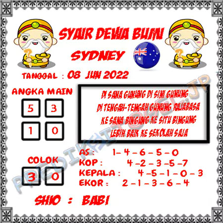 Prediksi Dewa Bumi Sdy Rabu 08-Juni-2022