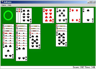 The game of solitaire as seen on a computer screen