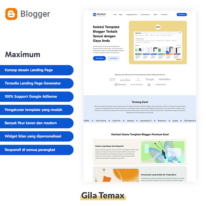 Maximum - Best Premium Blogger Landing Page Template