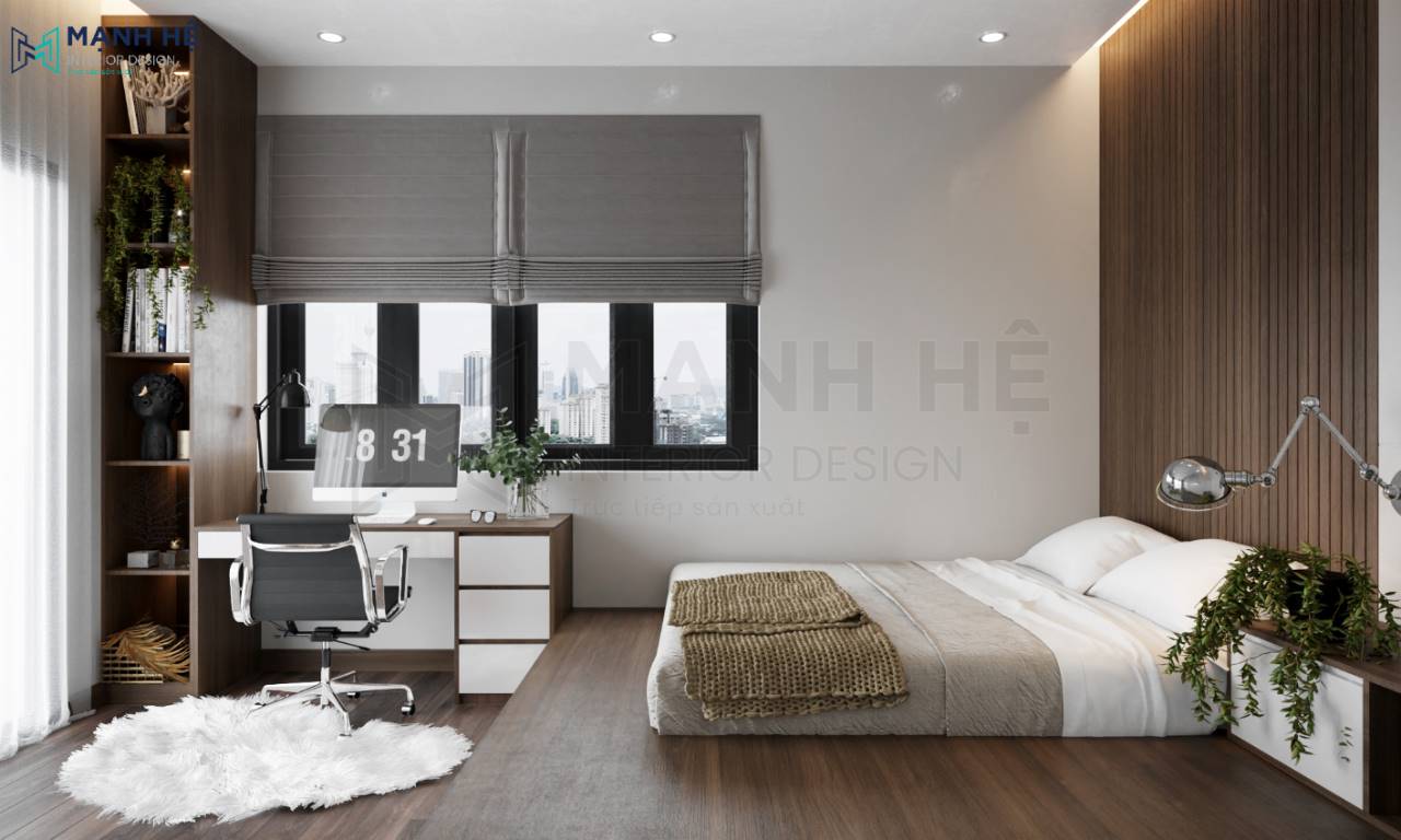 Mẫu Nội thất phòng ngủ hiện đại 10m2