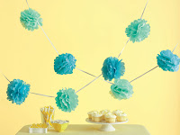  Martha Stewart Blue Pom Pom Garland