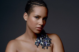 Pregnant Alicia Keys poses nude with peace sign painted on baby bump