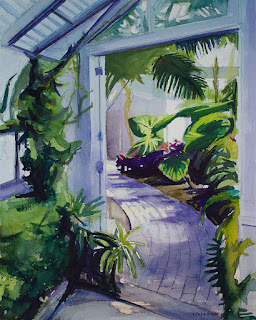 Watercolor Painting of Erie County botanical gardens