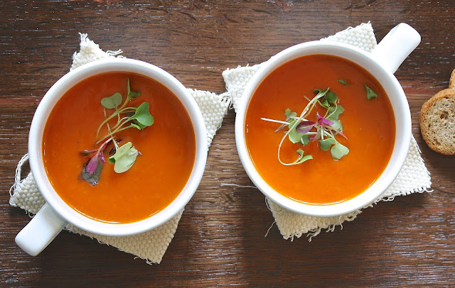 2 bowls of tomato soup