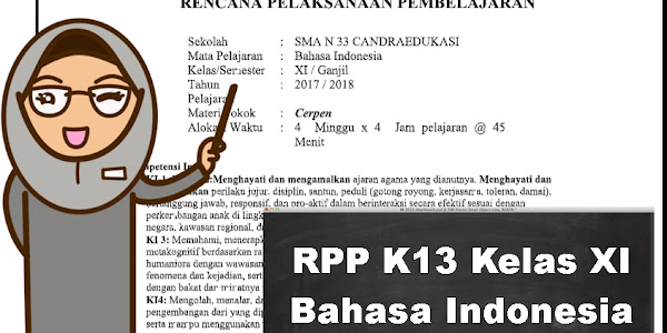 RPP Bahasa Indonesia Kelas XI Kurikulum 2013 Revisi 2018 Semester 1