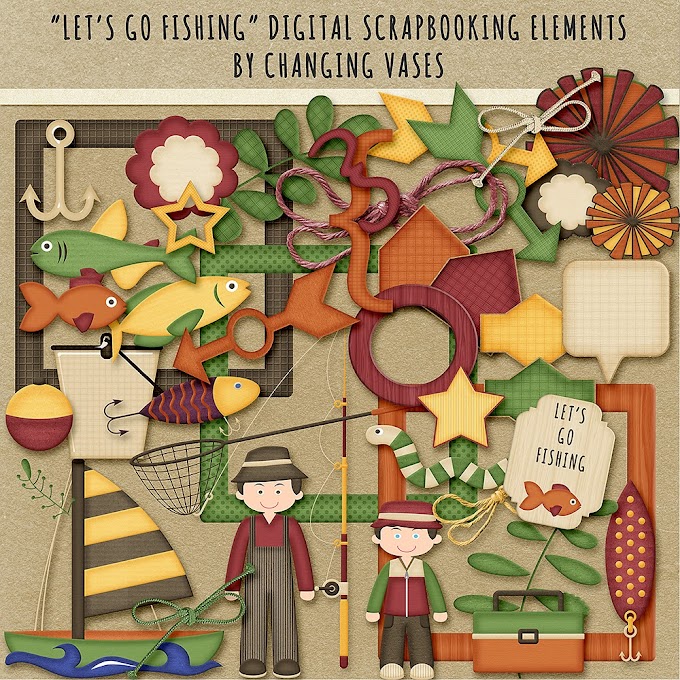 Let's Go Fishing - Digital Scrapbook Kit