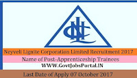 Neyveli Lignite Corporation Limited Recruitment 2017– 436 Apprenticeship Trainees