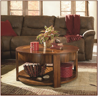 round cocktail table with storage