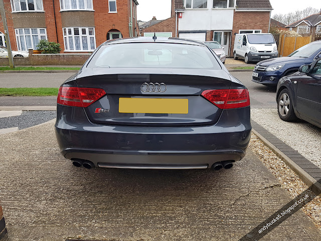 Audi S5 sportback rear view dirty exhaust tips