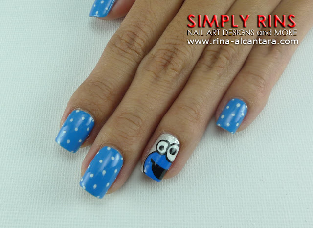 Cookie Monster Nail Art Design