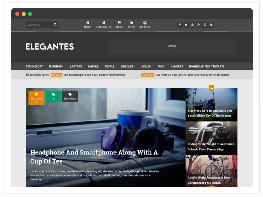 Elegantes - Elegant Responsive Blogger Template 2020 Free Download