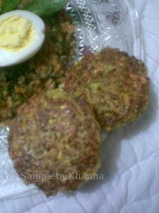 barley in pasta sauce and corn-mung cutlets